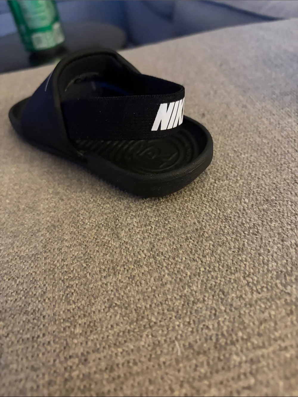 Nike Black Kids Slide Sandals with White Swoosh